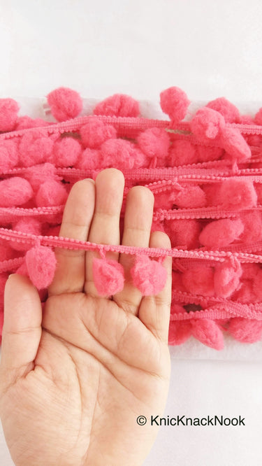 Red Pom Pom Fringe Trim, Pompom Trimming, Tassels